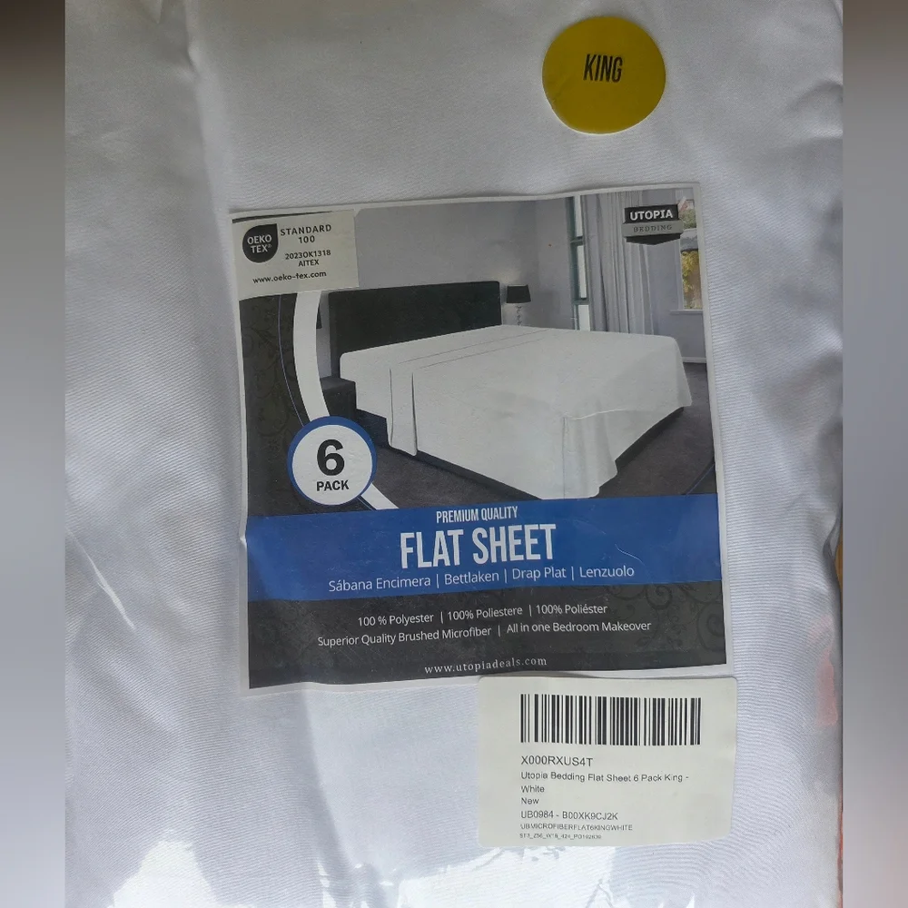 NIP Utopia Bedding 6pack Flat White Sheets Soft Brushed Microfiber Fabric